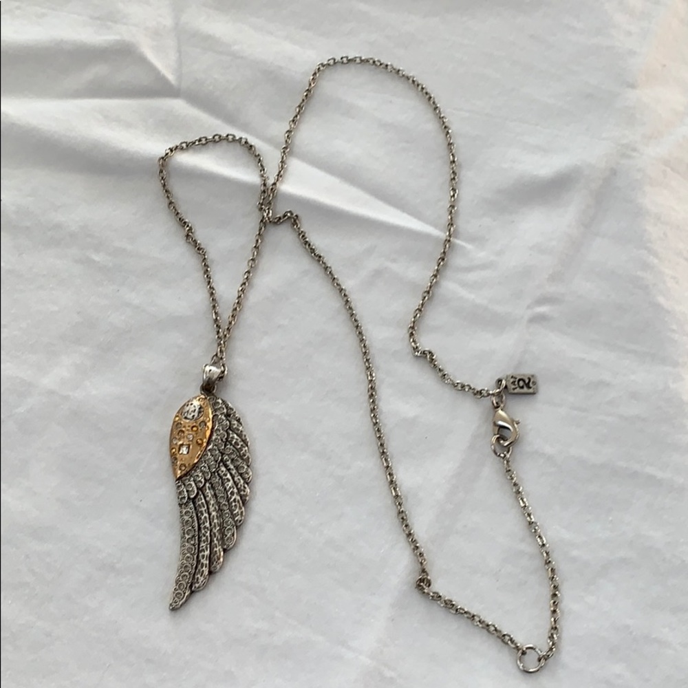 Tat2 Vintage Silver Gold Ravenna Wing Necklace